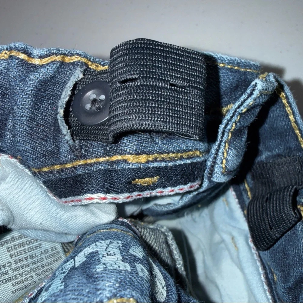 Gymboree Kids Boys‎ Sz 3 Adjustable Waist Stretch Elastic Straight Jeans Blue